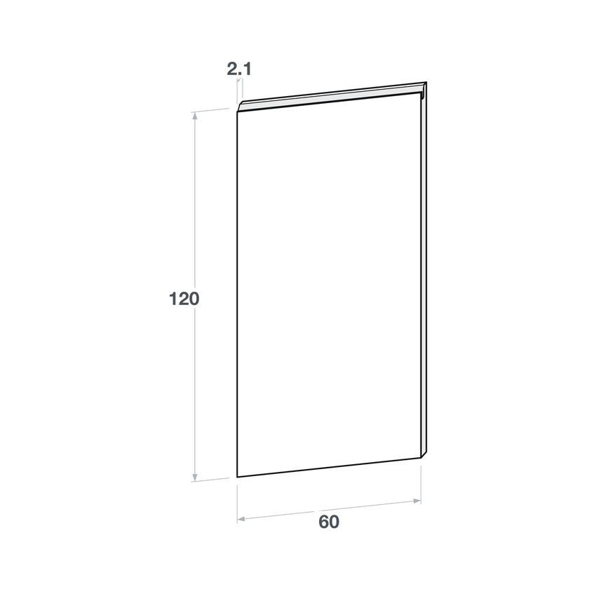 Door front, U-Handle model, honey oak, 60x120 cm