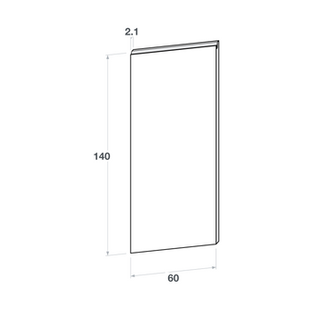 Door front, U-Handle model, honey oak, 60x140 cm