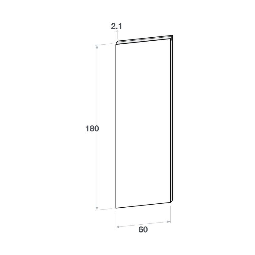 Door front, U-Handle model, 60x180 cm