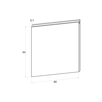 Door front, U-Handle model, honey oak, 60x64 cm