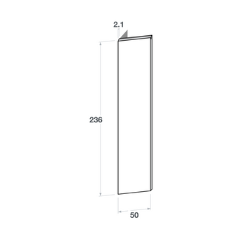 Right door front, U-Handle model, 50x236 cm