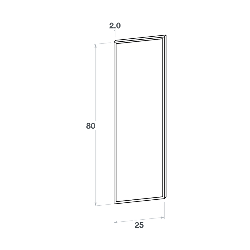 Corner door front, Narrow Frame model, oak, 25x80 cm