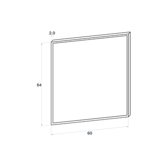 Door front, Narrow Frame model, oak, 60x64 cm
