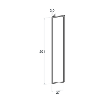 Right door front, Narrow Frame model, walnut, 37x201 cm
