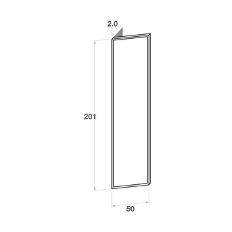 Right door front, Narrow Frame model, walnut, 50x201 cm