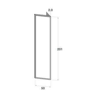 Left door front, Narrow Frame model, 50x201 cm
