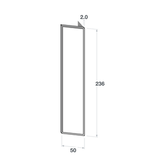 Left door front, Narrow Frame model, walnut, 50x236 cm