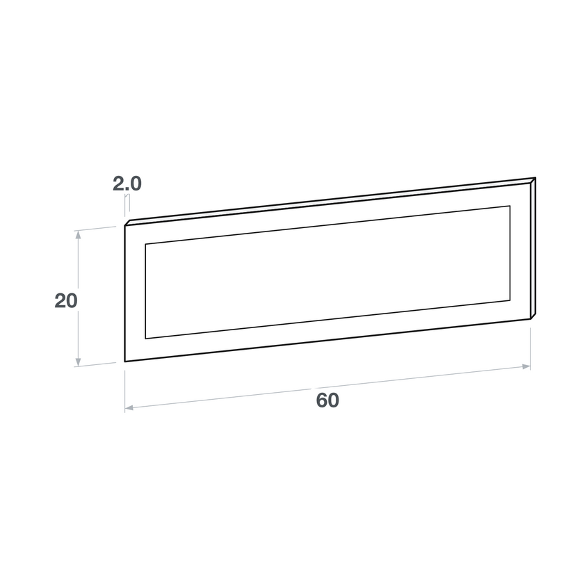 Drawer front, Wide Frame model, 60x20 cm