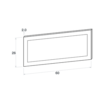 Drawer front, Wide Frame model, honey oak, 60x26 cm