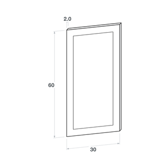 Door front, Wide Frame model, oak, 30x60 cm