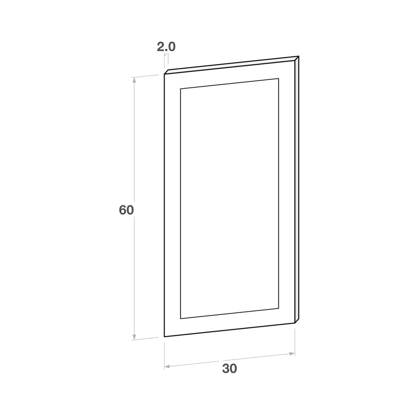 Door front, Wide Frame model, oak, 30x60 cm