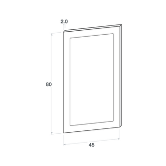 Dishwasher door front, Wide Frame model, honey oak, 45x80 cm