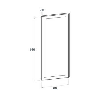 Door front, Wide Frame model, oak, 60x140 cm