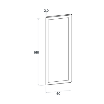 Door front, Wide Frame model, honey oak, 60x160 cm