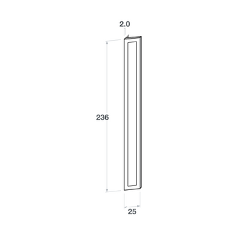 Right door front, Wide Frame model, 25x236 cm