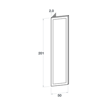 Right door front, Wide Frame model, walnut, 50x201 cm