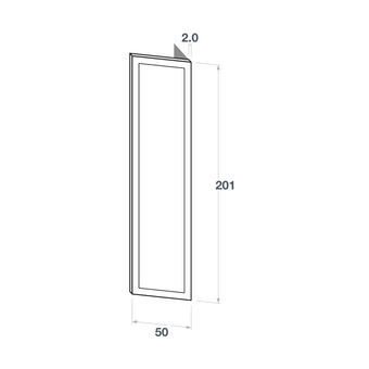 Left door front, Wide Frame model, oak, 50x201 cm
