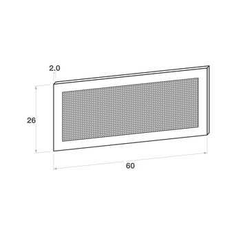 Drawer front, Rattan Frame model, 60x26 cm
