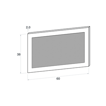 Drawer front, Rattan Frame model, 60x38 cm