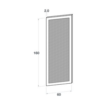 Door front, Rattan Frame model, honey oak, 60x160 cm