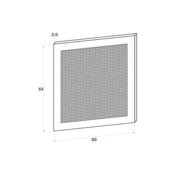 Door front, Rattan Frame model, oak, 60x64 cm