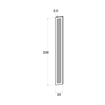 Right door front, Rattan Frame model, 25x236
