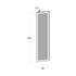 Right door front, Rattan Frame model, walnut, 50x201 cm