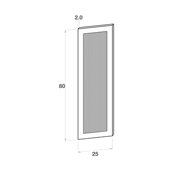 Corner door front, Fabric Frame model, honey oak, 25x80 cm