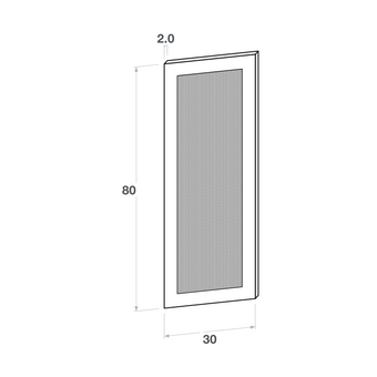 Door front, Fabric Frame model, honey oak, 30x80 cm