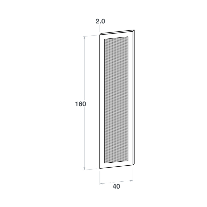 Door front, Fabric Frame model, honey oak, 40x160 cm