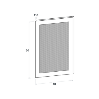 Door front, Fabric Frame model, honey oak, 40x60 cm