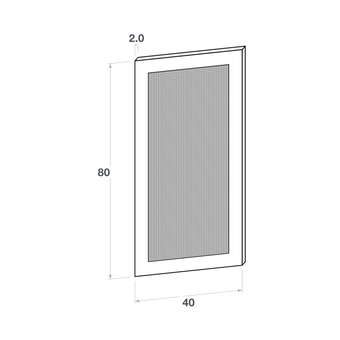 Door front, Fabric Frame model, honey oak, 40x80 cm