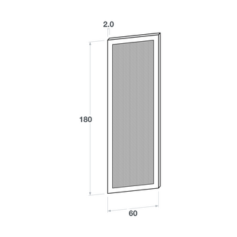 Door front, Fabric Frame model, honey oak, 60x180 cm
