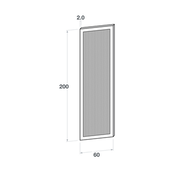 Door front, Fabric Frame model, honey oak, 60x200 cm