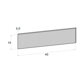 Drawer front, Fluted model, 40x10 cm