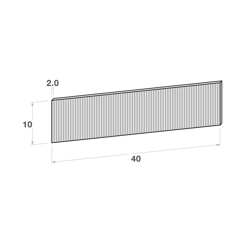 Drawer front, Fluted model, 40x10 cm