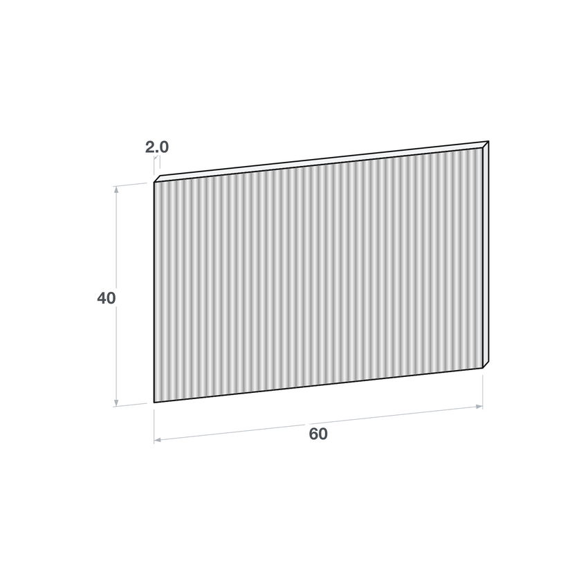 Drawer front, Fluted model, 60x40 cm
