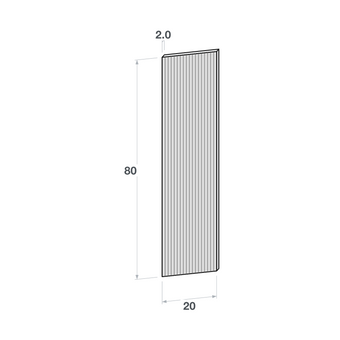 Door front, Fluted model, 20x80 cm