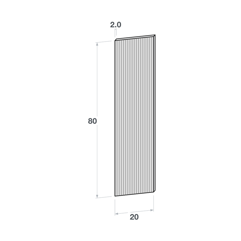 Door front, Fluted model, 20x80 cm