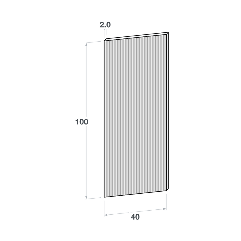 Door front, Fluted model, 40x100 cm