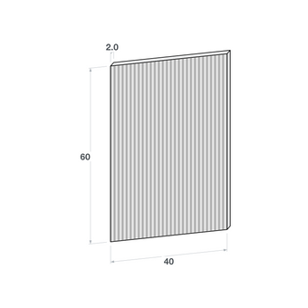Door front, Fluted model, 40x60 cm