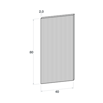 Door front, Fluted model, 40x80 cm