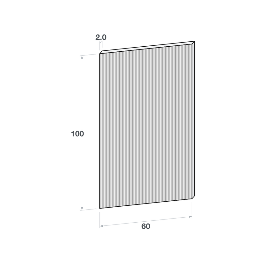 Door front, Fluted model, 60x100 cm
