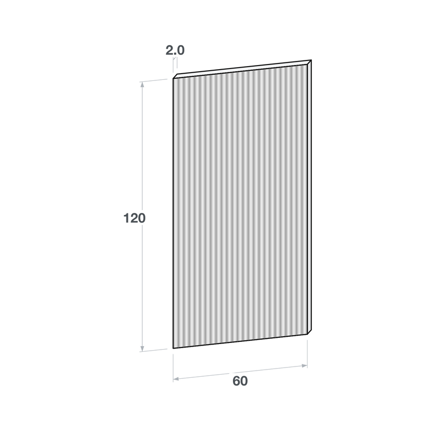 Door front, Fluted model, 60x120 cm