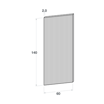 Door front, Fluted model, 60x140 cm