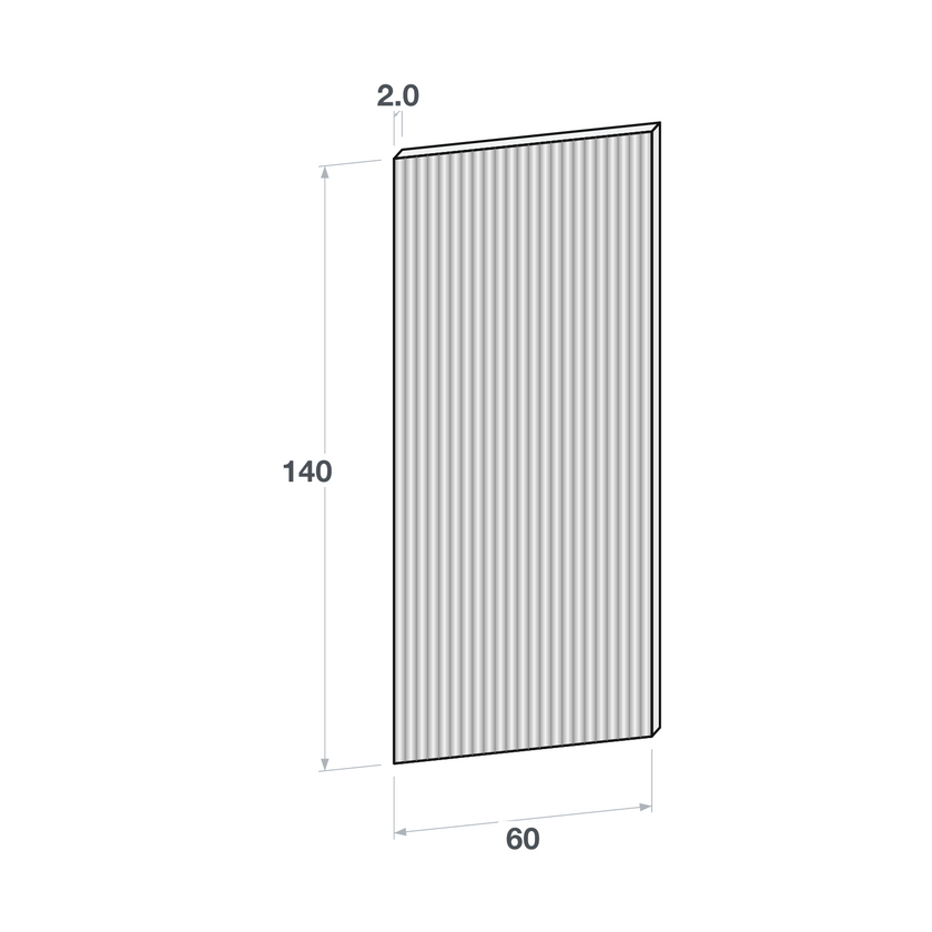 Door front, Fluted model, 60x140 cm