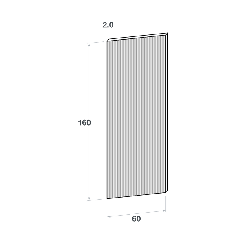Door front, Fluted model, 60x160 cm